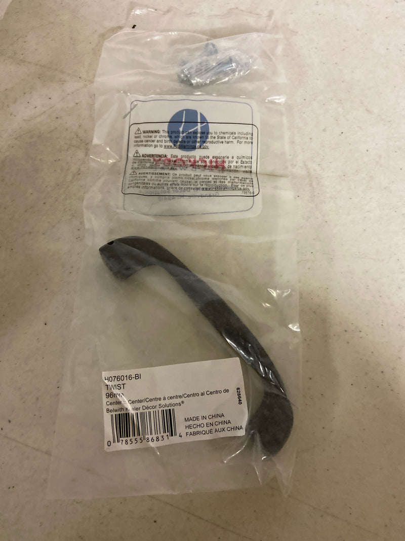 Hickory Hardware H076016-BI Twist 3-3/4 Inch Center to Center Handle Cabinet Pull - Black Iron