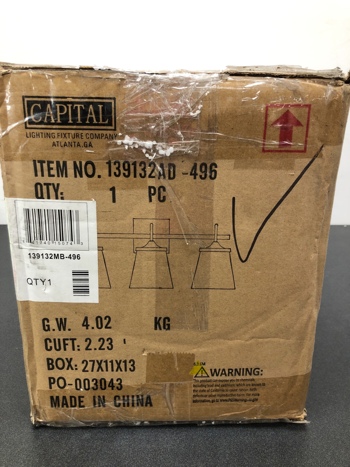 Capital Lighting 139132MB-496 3 Light 10-1/2" Tall Bathroom Vanity Light with Clear Seedy Glass Shades - Matte Black