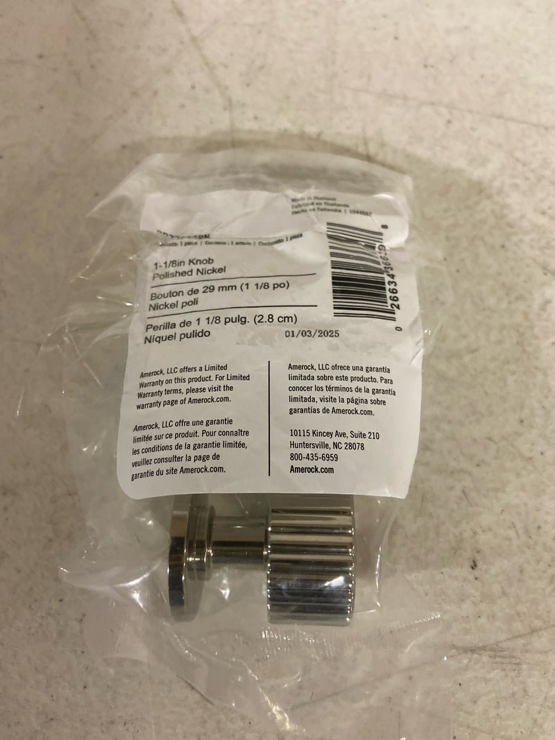 Amerock BP37652PN Ballard 1-1/8 Inch Fluted Mushroom Cabinet Knob - Polished Nickel