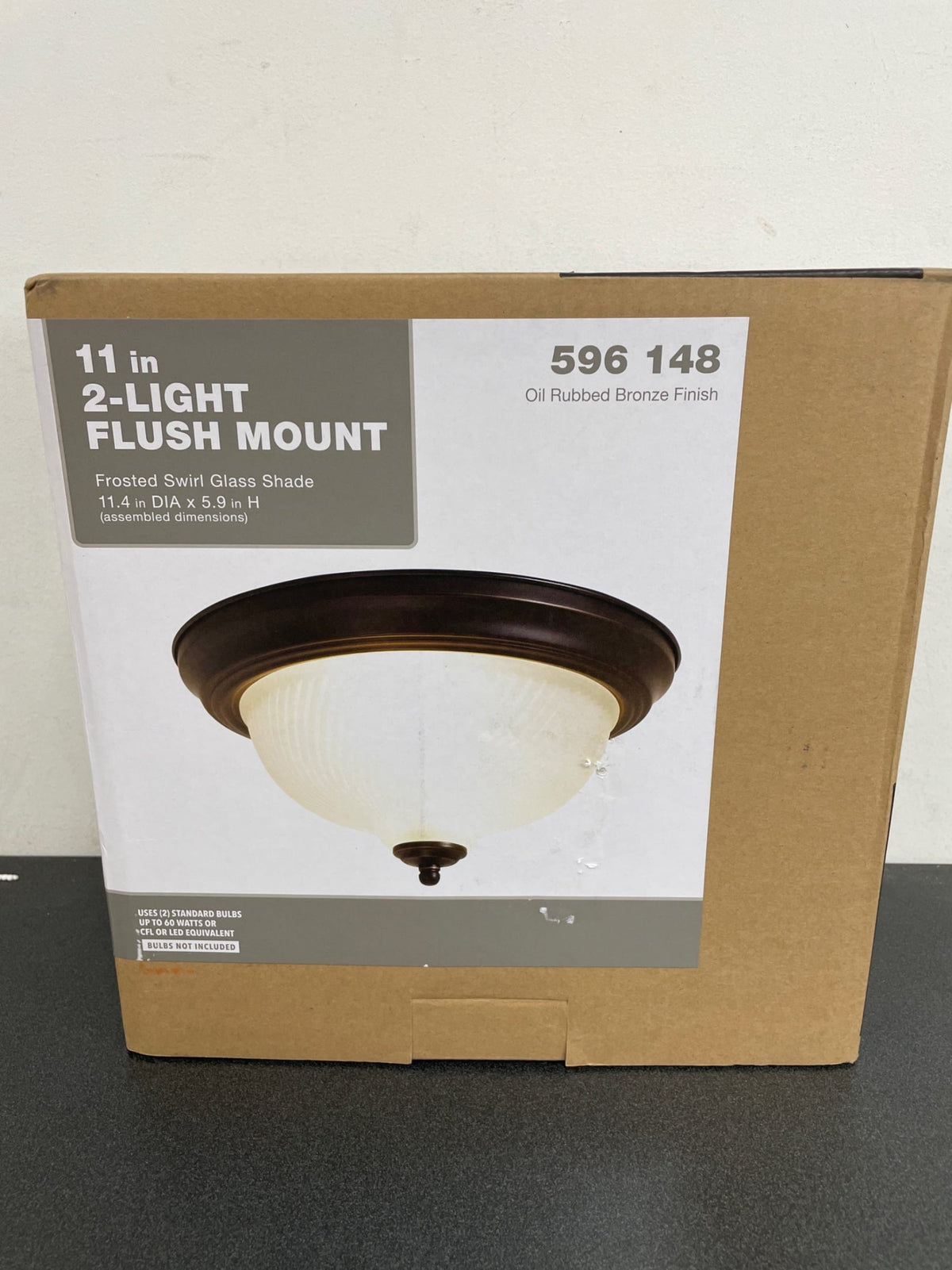 Unbranded FZP8012A/ORB 11 in. 2-Light Oil Rubbed Bronze Flush Mount