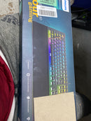 PHILIPS Wired Gaming Keyboard with Palm Rest | LED RGB Mechanical Keyboard w/Custom Cyan Crystal Switches, 38-Key Aliasing, Multimedia Control Dials | 20 Light FX, Custom Light Maps (SPK8624)