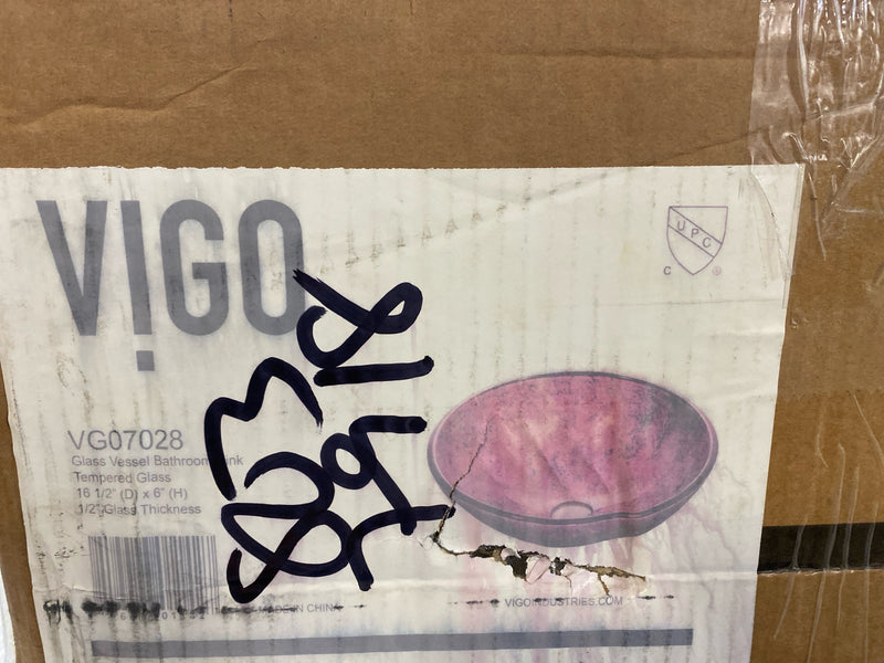 Vigo VG07028 Giovanni 17" L x 17" W x 6" H Circular Glass Vessel Bathroom Sink - Mahogany Moon