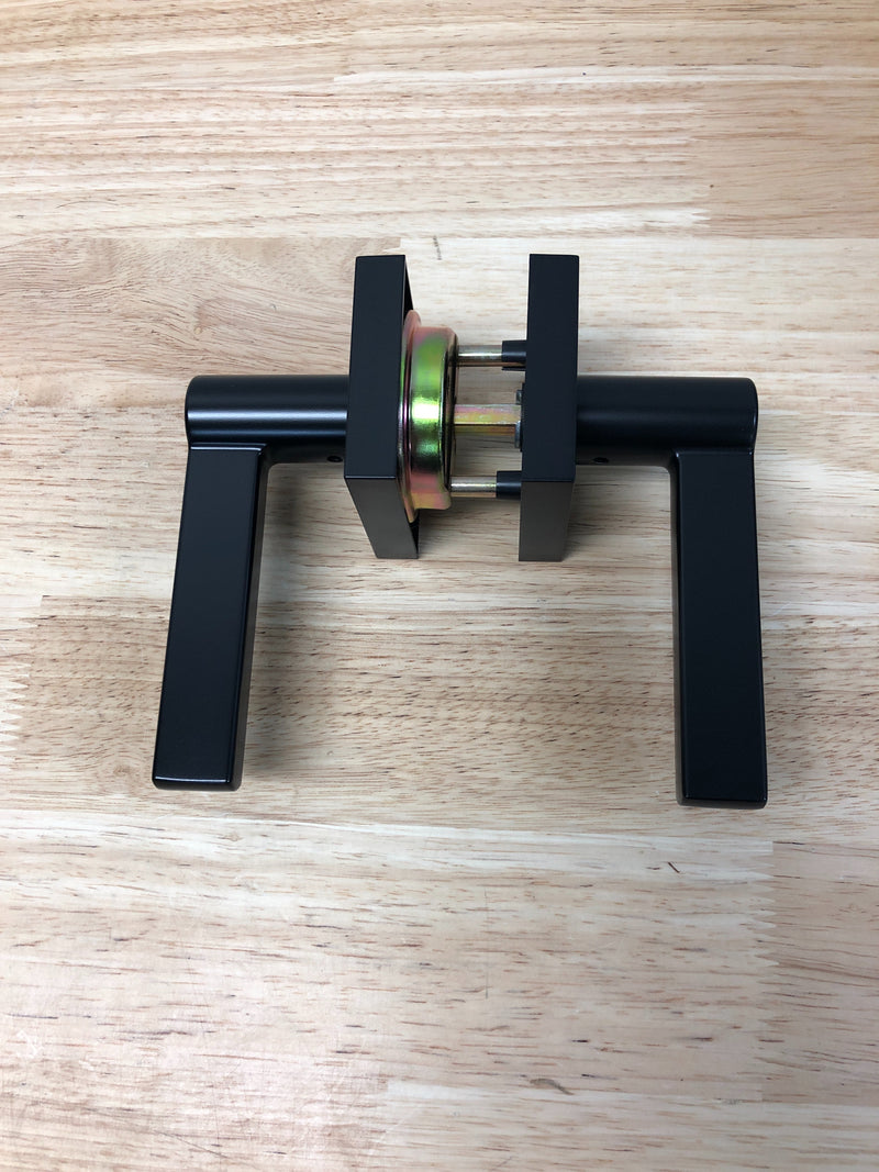Miseno MLK4022BK Lorton Flat Bar Passage Door Lever Set - Matte Black