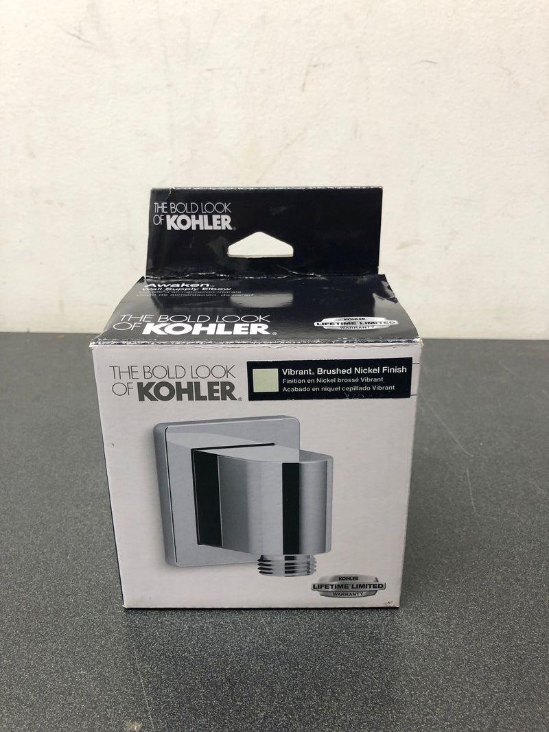 Kohler K-98350-BN Awaken Wall-Mount Supply Elbow in Vibrant Brushed Nickel