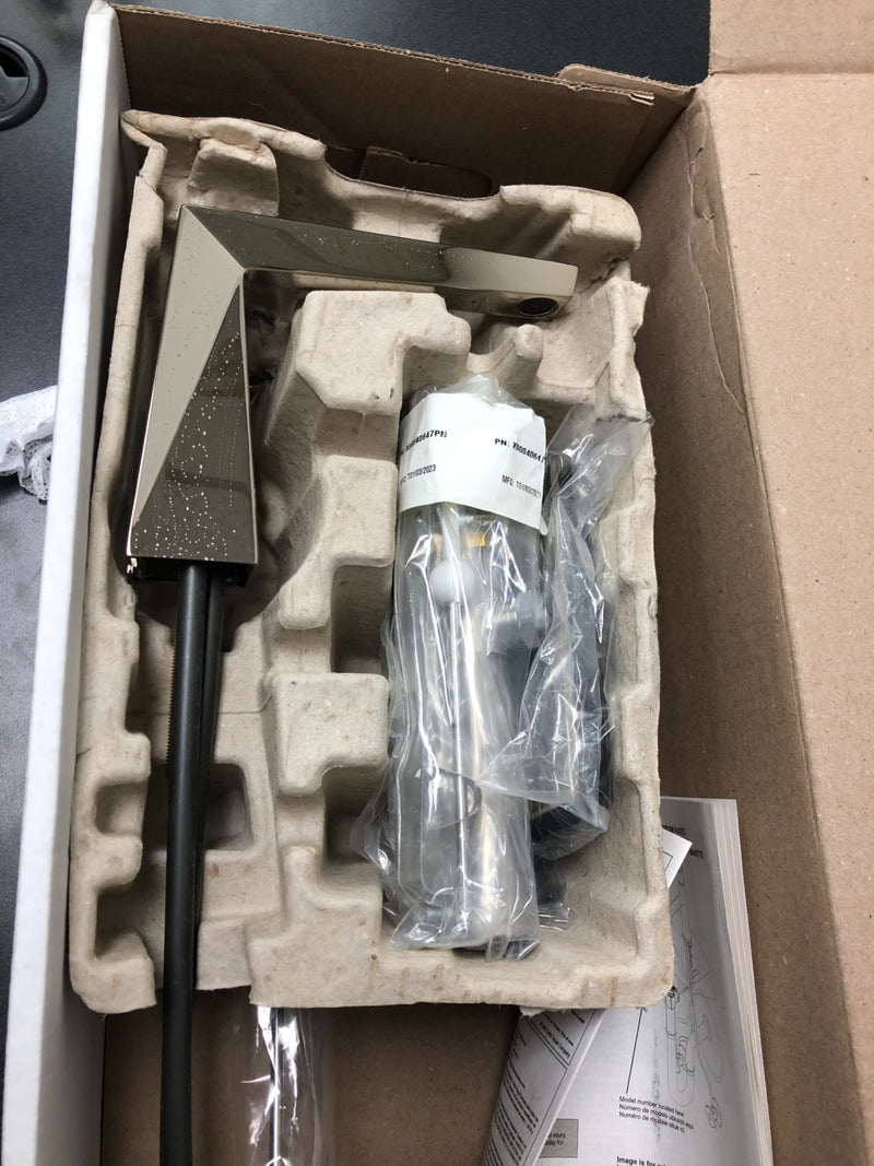 Delta 543-PN-PR-MPU-DST Trillian 1.2 GPM Bathroom Sink Faucet Single Hole Bathroom Faucet with Pop-Up Drain Assembly - Lumicoat Polished Nickel