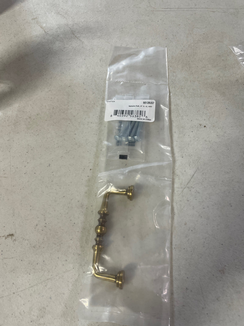 Emtek 86128 Spindle 3" Center To Center Handle Cabinet Pull - French Antique