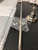 Rohl A1480PN Country 24" Brass and Glass Bathroom Shelf - Polished Nickel