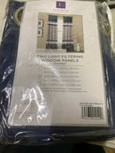 Homeboutique 21T012741 Alexander Stripe Light Filtering Window Curtain Panels Navy 52x95 Set