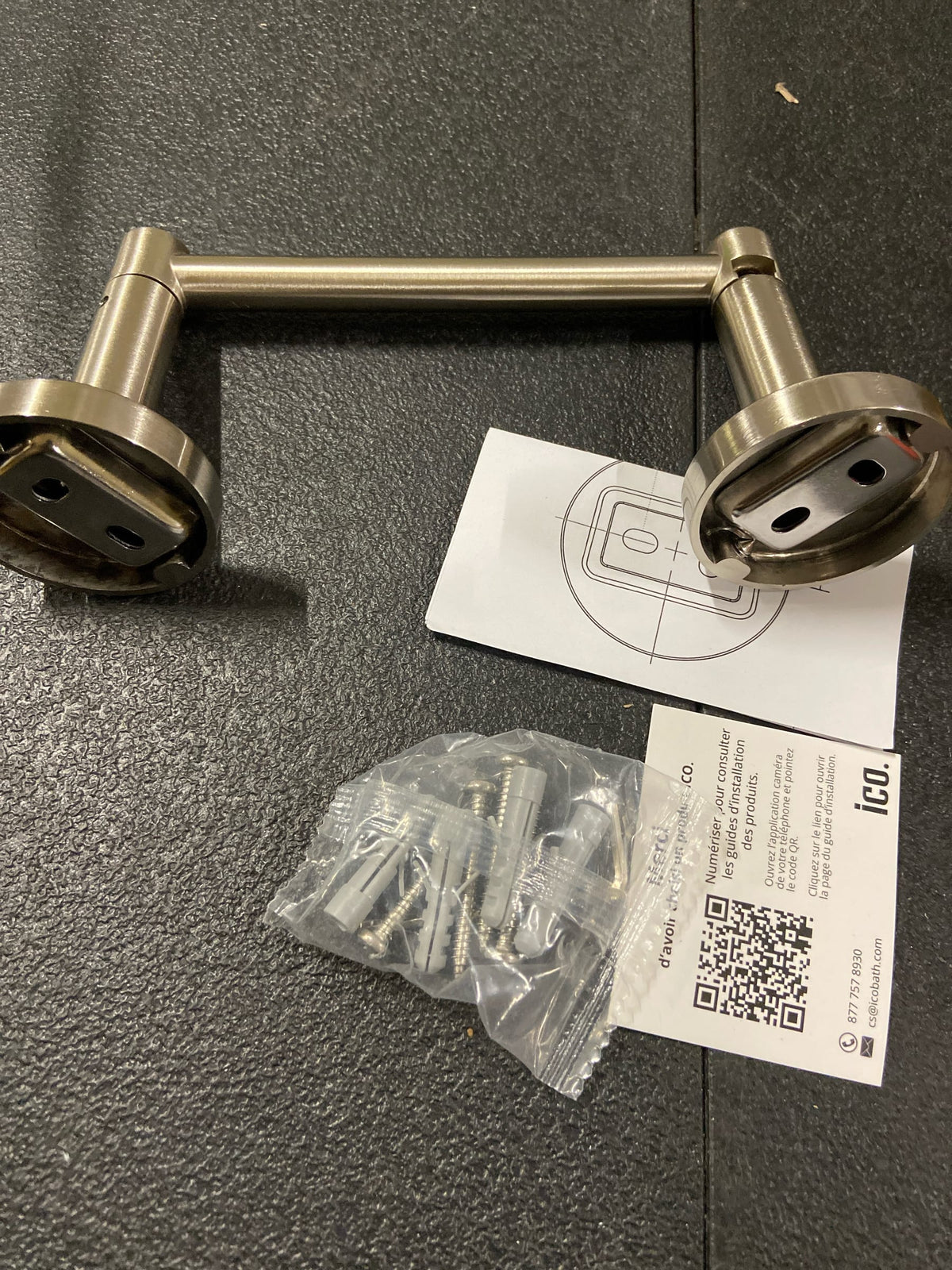 ICO Bath V63074 Volkano Summit Wall Mounted Pivoting Toilet Paper Holder - Brushed Nickel