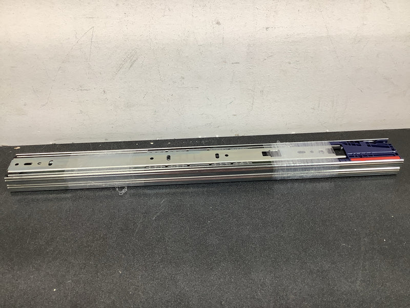 Knape and Vogt KV8450FMB18 8450FM Series 18 Inch Full Extension Side Mount Ball Bearing Drawer Slide with 100 Lbs. Weight Capacity, Self Close and Soft Close - Pair - Anochrome