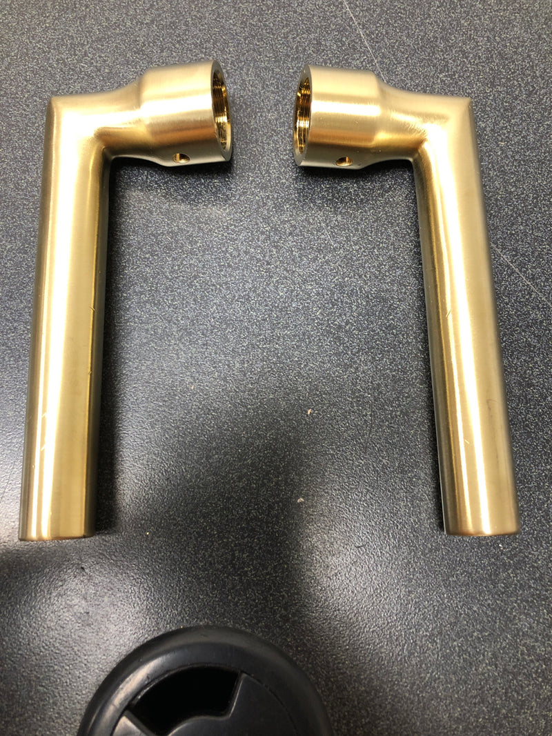 Baldwin FDTUBCSR044 Tube Non-Turning Two-Sided Through-Door Dummy Door Lever Set from the Reserve Collection - Lifetime Satin Brass