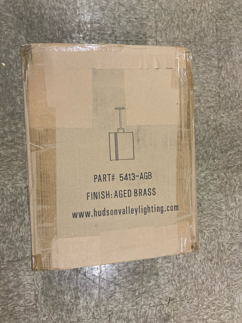 Hudson Valley Lighting 5413-AGB Downing - 1 Light Pendant 17.75 inches Tall and 13.325 inches Wide - Aged Brass Finish