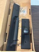 Emtek Dummy Hercules Smooth Tubular Entry Set Full Length Single Cylinder. Interior: Round Knob. Color: Flat Black (US19). Model: 3036ORUS19