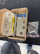 Baldwin 1041055I 4" x 4" Solid Brass Square Corner Ball Bearing Mortise Hinge - Single Hinge - Lifetime Polished Nickel