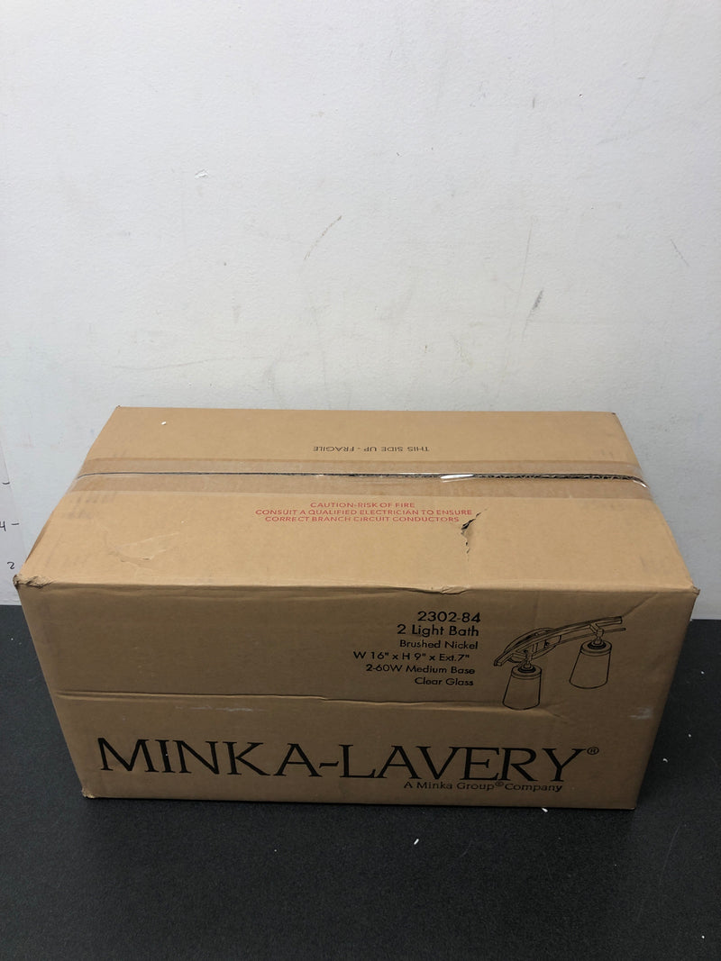 Minka Lavery 2302-84 Poleis 2 Light 16" Wide Vanity Light with Clear Glass - Brushed Nickel