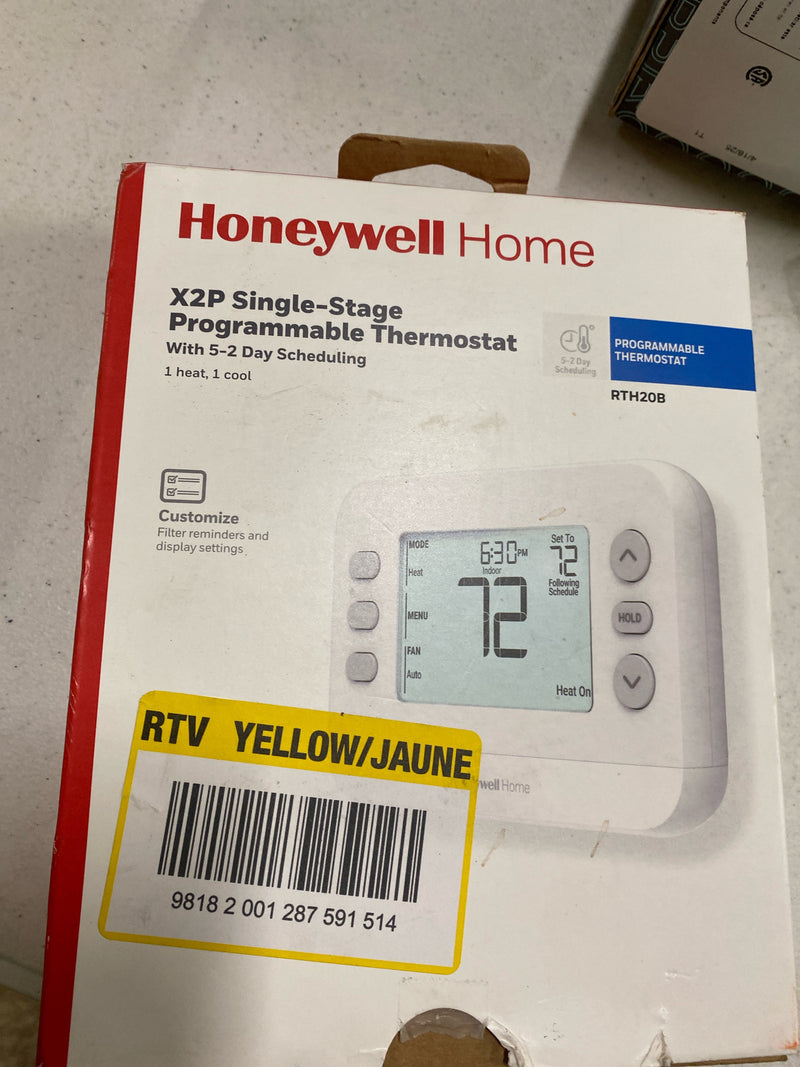 Honeywell Thermostat, 5-2 Day Digital Programmable Thermostat, White