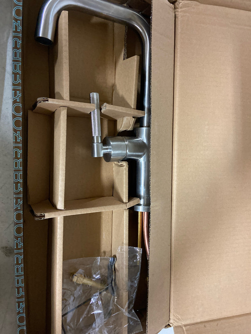 Brizo 61053LF-BLGL Litze Single Handle Square Arc Bar Faucet with Knurled Handle - Matte Black / Luxe Gold