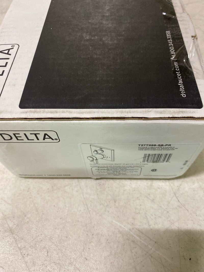 Delta Faucet T27T899-SS-PR Pivotal Shower Trim with Diverter, Lumicoat Stainless