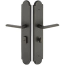 Emtek 1L1A11MB Sandcast Bronze Door Configuration 1 or 6 Keyed Entry Multi Point Trim with American Cylinder Below Handle - Medium Bronze