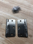 Hager RC174831226D14 3.5" x 3.5" Plain Bearing 1/4" Radius Corner Mortise Hinge - Pair - Satin Chrome