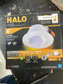 Halo RA6LS9FSD2W1EWHDM RA 6 in. Integrated LED Recessed Light Trim, 600 Lumens/1000 Lumens, 5 Selectable CCT, D2W, 120-Volt, DM