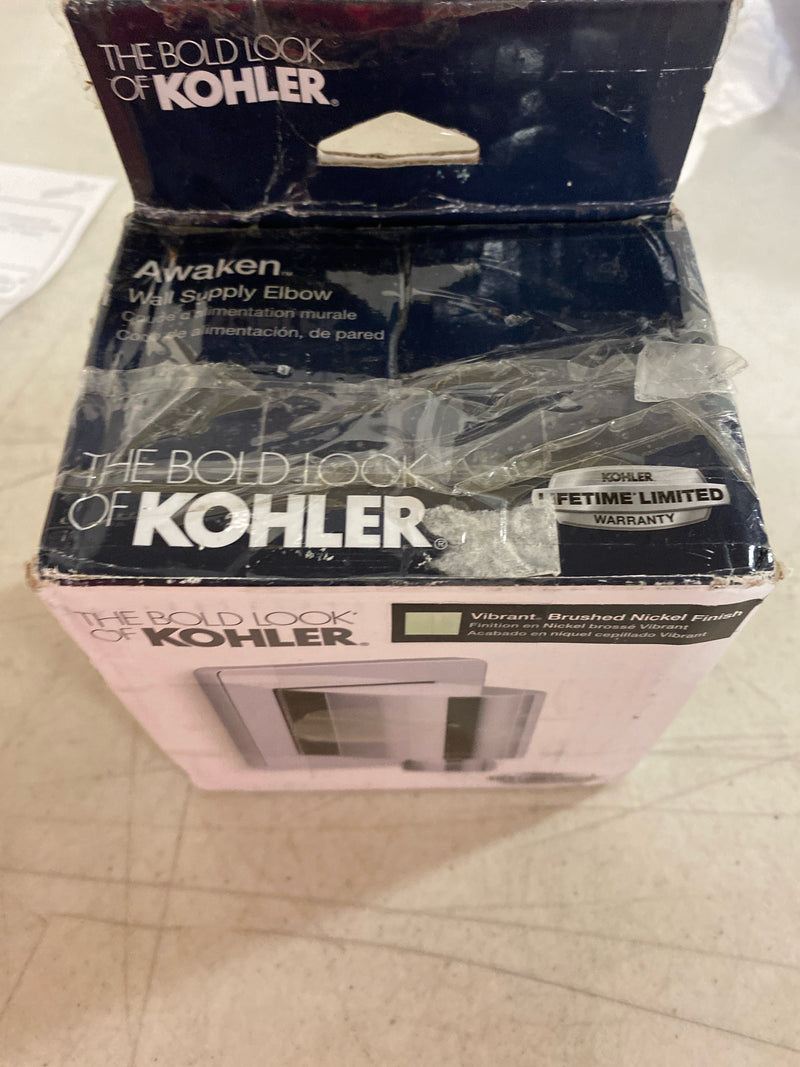 Kohler K-98350-BN Awaken Wall-Mount Supply Elbow in Vibrant Brushed Nickel