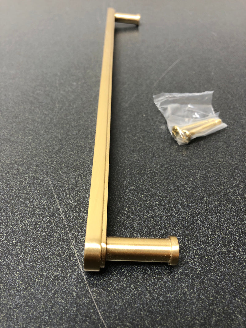 Alno A717-12-SB Moderne 12" Inch Center to Center Modern Flat Bar Solid Brass Large Cabinet Handle / Drawer Pull - Satin Brass