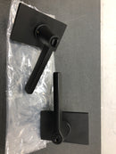 Emtek 5112HLOUS19LH Helios Left Handed Passage Door Lever Set with Modern Rectangular Rose - Flat Black