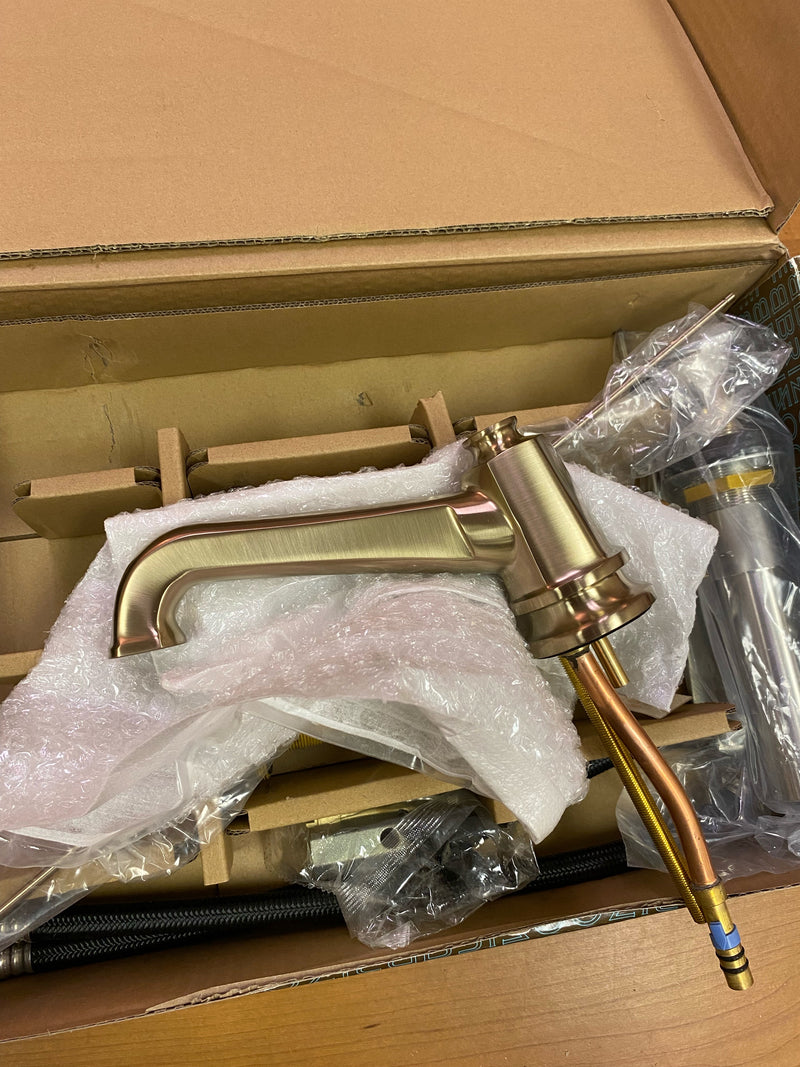 Brizo Invari: Widespread Lavatory Faucet with Angled Spout - Less Handles 1.2 GPM - 65378LF-GLLHP-ECO