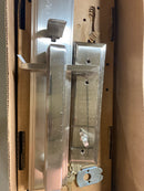 Emtek 4212HLOUS15RH Melrose Right Handed Full Plate Single Cylinder Keyed Entry Handleset with Helios Interior Lever - Satin Nickel