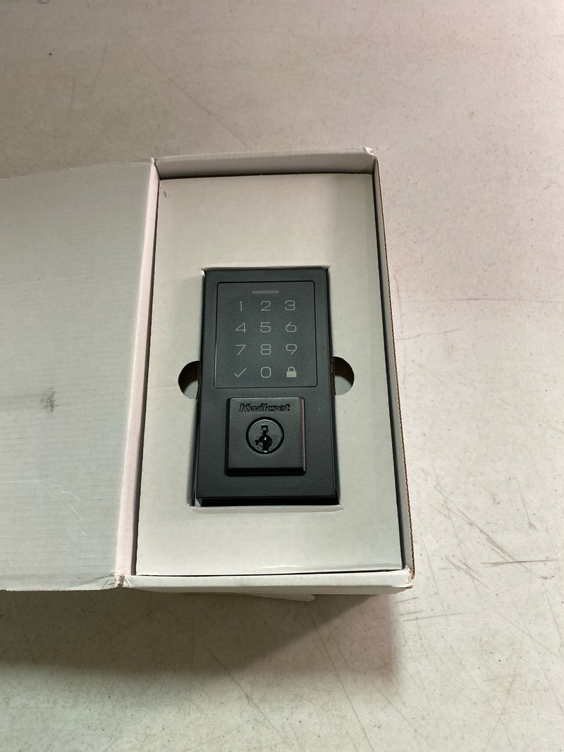 Kwikset 9270CNT-514S SmartCode Deadbolts Touchscreen Single Cylinder Keyless Entry Deadbolt with UL Fire Rating and Smartkey Technology - Matte Black