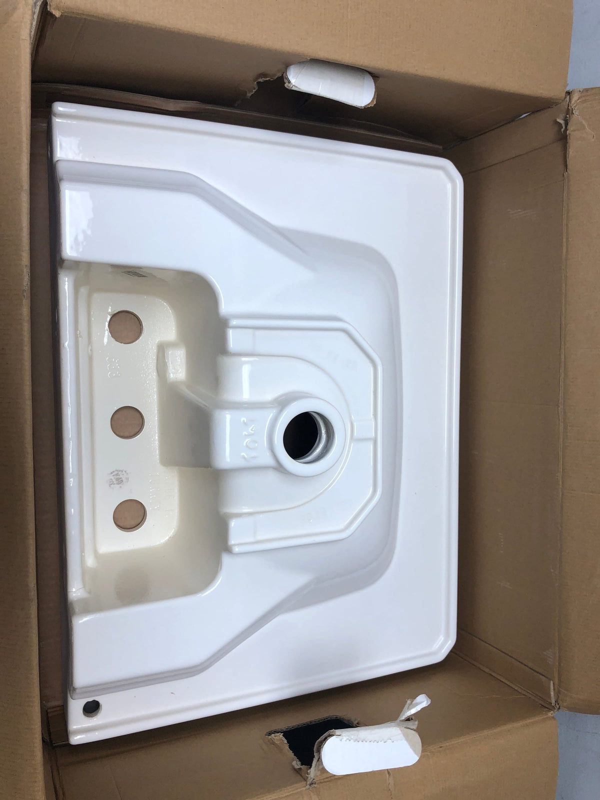 DXV D20030008.415 Fitzgerald 24" Rectangular Fireclay Pedestal Bathroom Sink with Overflow and 3 Faucet Holes at 8" Centers - Canvas White
