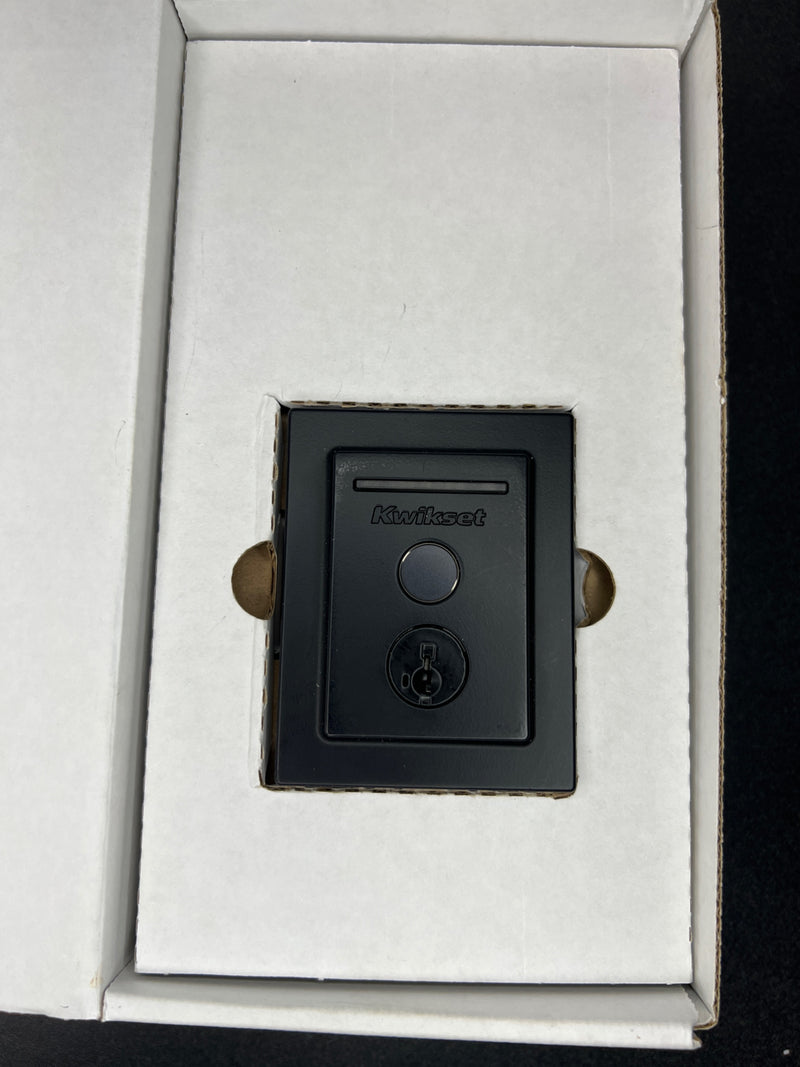 Kwikset 959CNTFPRT-514S Halo Contemporary SmartKey Electronic Fingerprint Keyless Entry WiFi Enabled Deadbolt - Iron Black