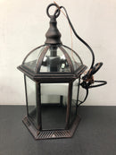 Hampton bay 4183 RT Wickford 1-Light Weathered Bronze Hardwired Outdoor Pendant with Clear Beveled Glass