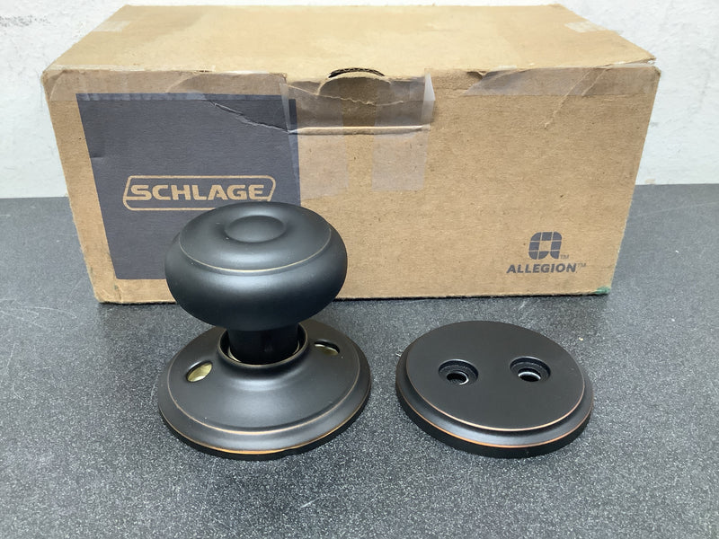 Schlage F94GEO716 Georgian One-Sided Dummy Interior Pack - Exterior Handleset Sold Separately - Aged Bronze