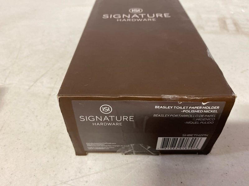 Signature Hardware 446912 Beasley Wall-Mounted Toilet Paper Holder - Polished Nickel