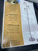 Hampton bay 528299 64-1/2 in. Brushed Nickel Floor Lamp with 3 Plastic Bell Shades