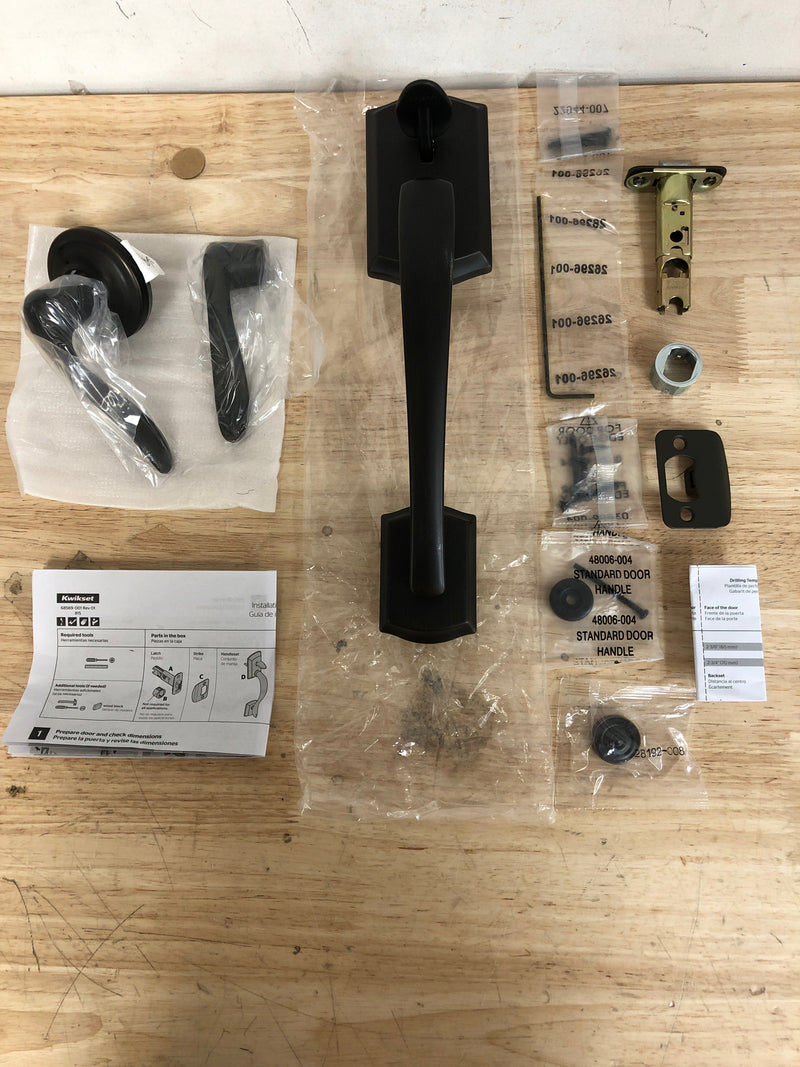 Kwikset CP815PTHXTNL-11P Prescott Lower Passage Handleset with Tustin Interior Lever - No Deadbolt - Venetian Bronze