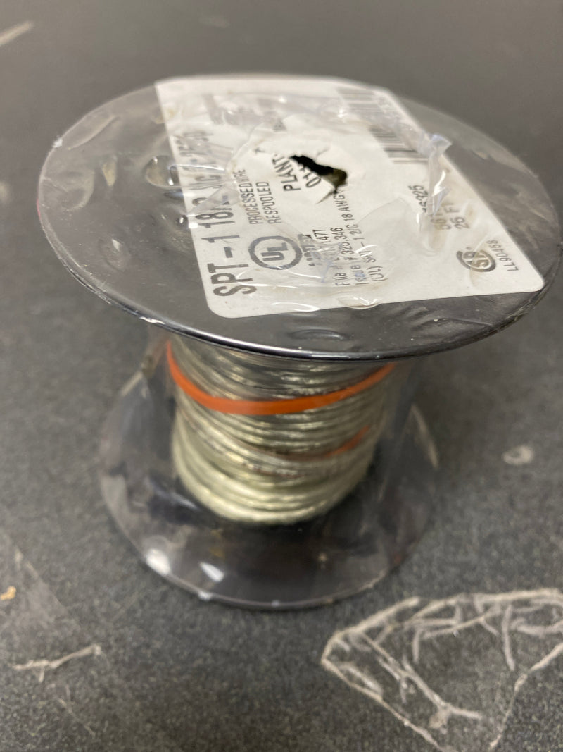 Southwire 56176325 25 ft. 18/2 Silver Stranded CU SPT-1 Lamp Wire