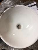 KRAUS Elavo Round Vessel White Porcelain Ceramic Bathroom Sink, 14 inch KCV-341