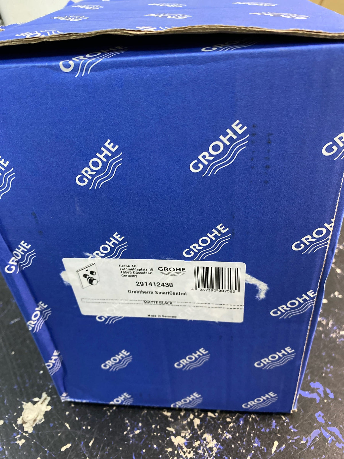 Grohe 291412430 Grohtherm Two Function Thermostatic Valve Trim Only with Triple Knob / Push Button Handles, Integrated Diverter, and Volume Control - Less Rough In - Matte Black
