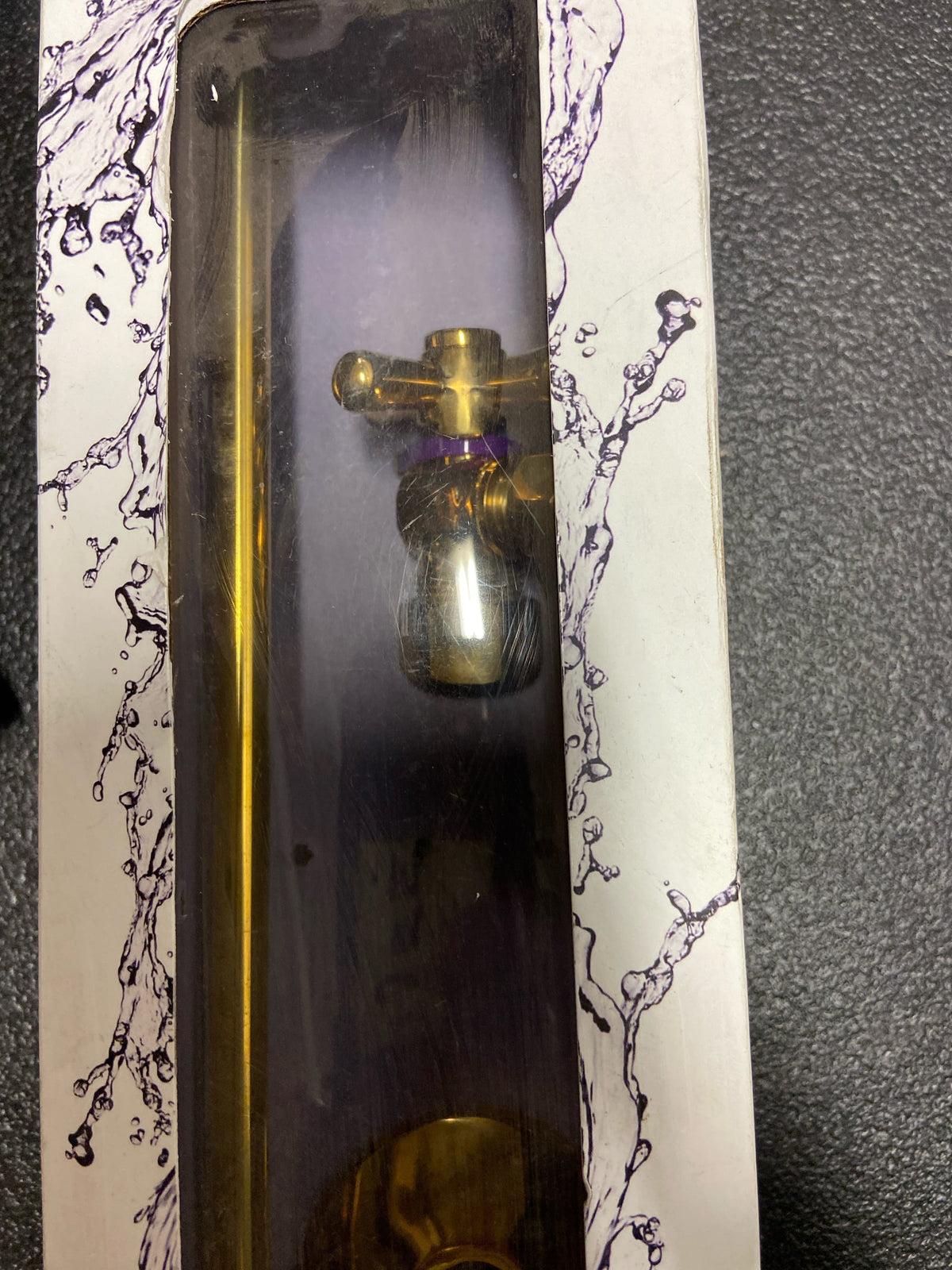 Jaclo 621-72-ULB Quarter Turn Angle Pattern 5/8" O.D. Compression x 3/8" O.D. Toilet Supply Kit with Cross Handle, 20" Supply Tube, and Escutcheon - Unlacquered Brass