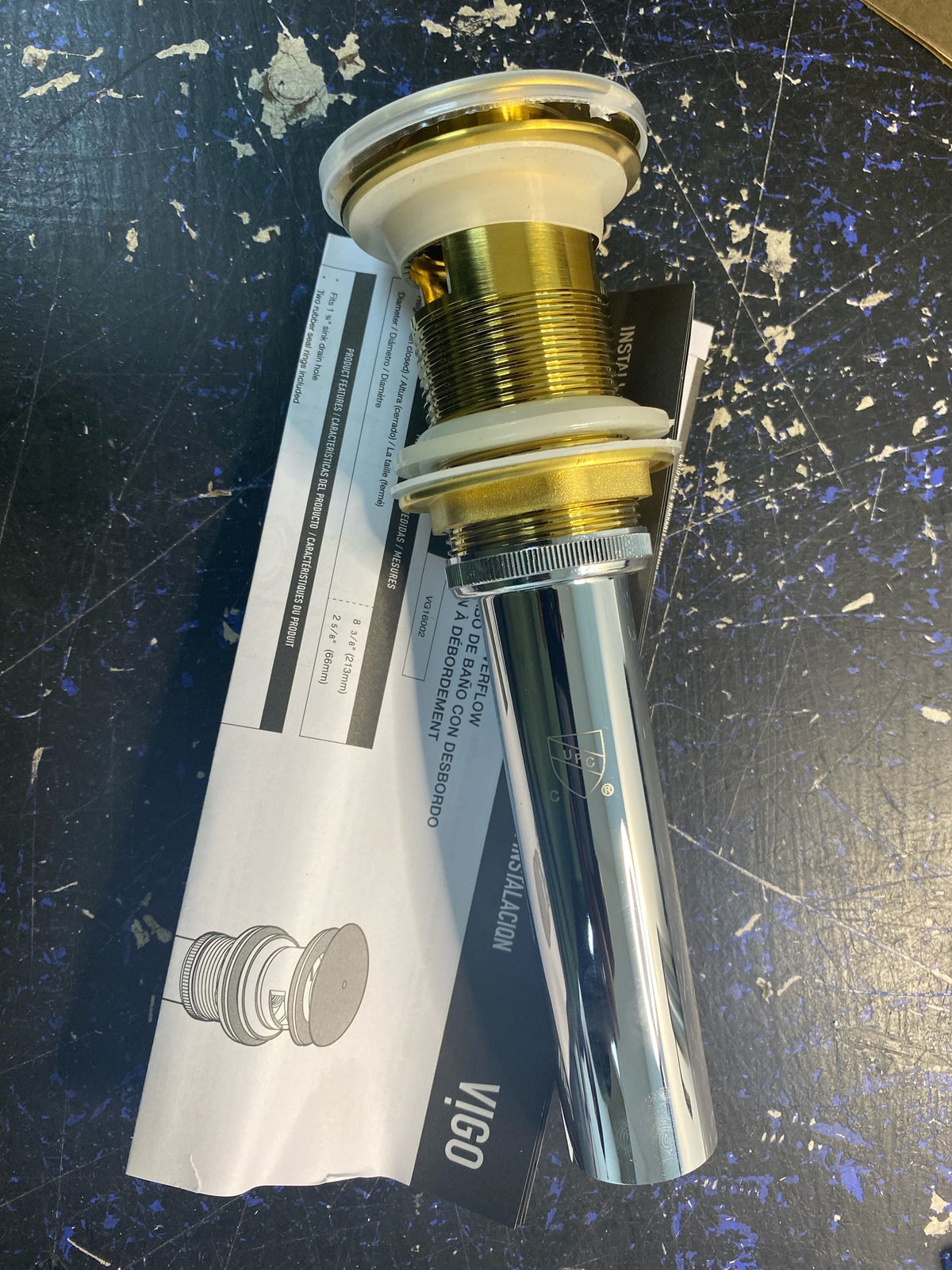 Vigo VG16002MG 1-3/4" Pop-Up Drain Assembly - Matte Gold