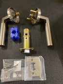 Emtek 5109HECUS15LH Hercules Left Handed Passage Door Lever Set with Disk Rose from the Brass Modern Collection - Satin Nickel