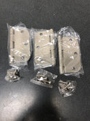 Miseno MDH3503SN 3-1/2 x 3-1/2 Plain Bearing 5/8" Radius Corner Door Hinge - Pack of 3 - Satin Nickel