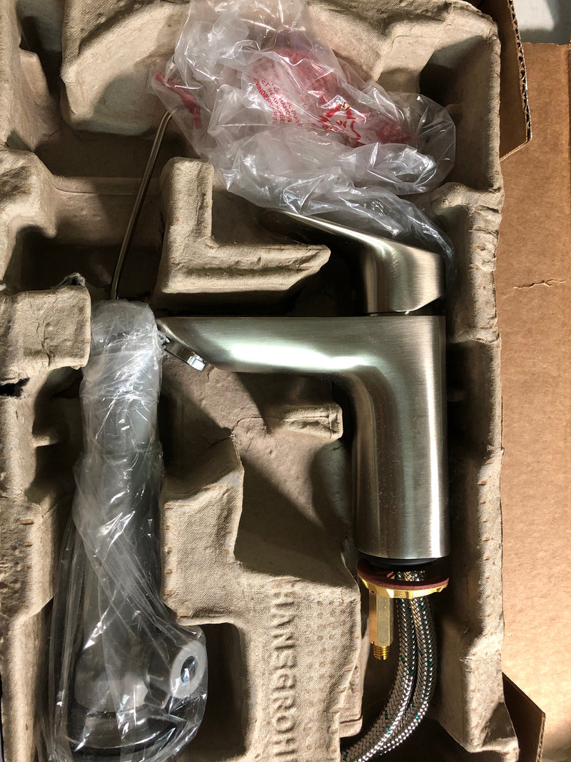 Hansgrohe 71100821 Logis 1.2 GPM Single Hole Bathroom Faucet with EcoRight and ComfortZone Technologies - Drain Assembly Included - Brushed Nickel