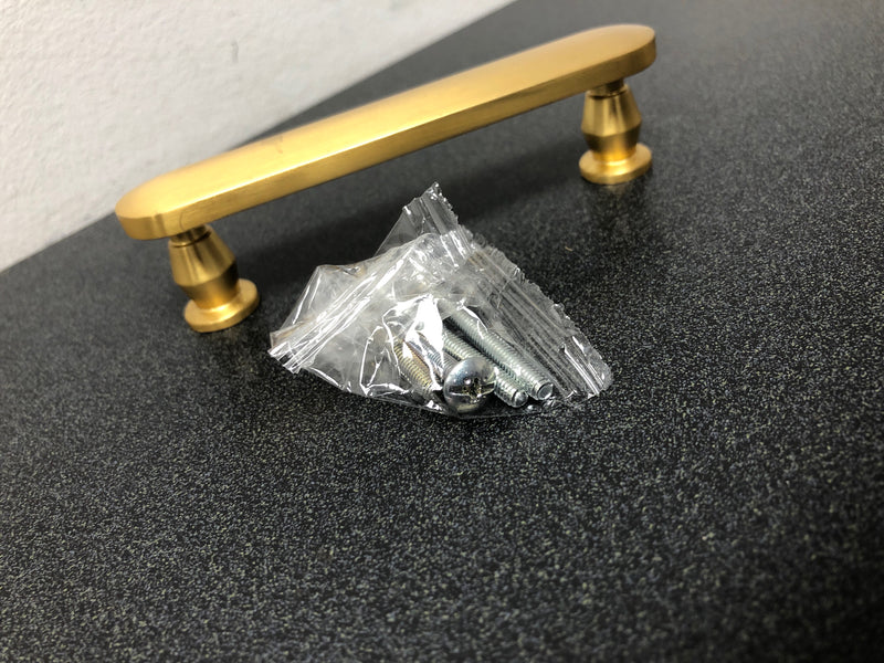 Belwith Keeler B078789BGB Anders 3-3/4" Center to Center Flat Oval Bar Mid-Century Modern Cabinet Handle / Drawer Pull - Brushed Golden Brass