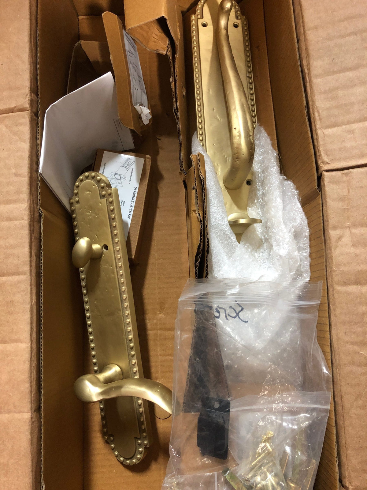 Signature Hardware 441380 Marconi Left Handed Solid Brass Full Plate Keyed Entry Single Cylinder Door Handleset with Interior Lever and 2-3/4" Backset