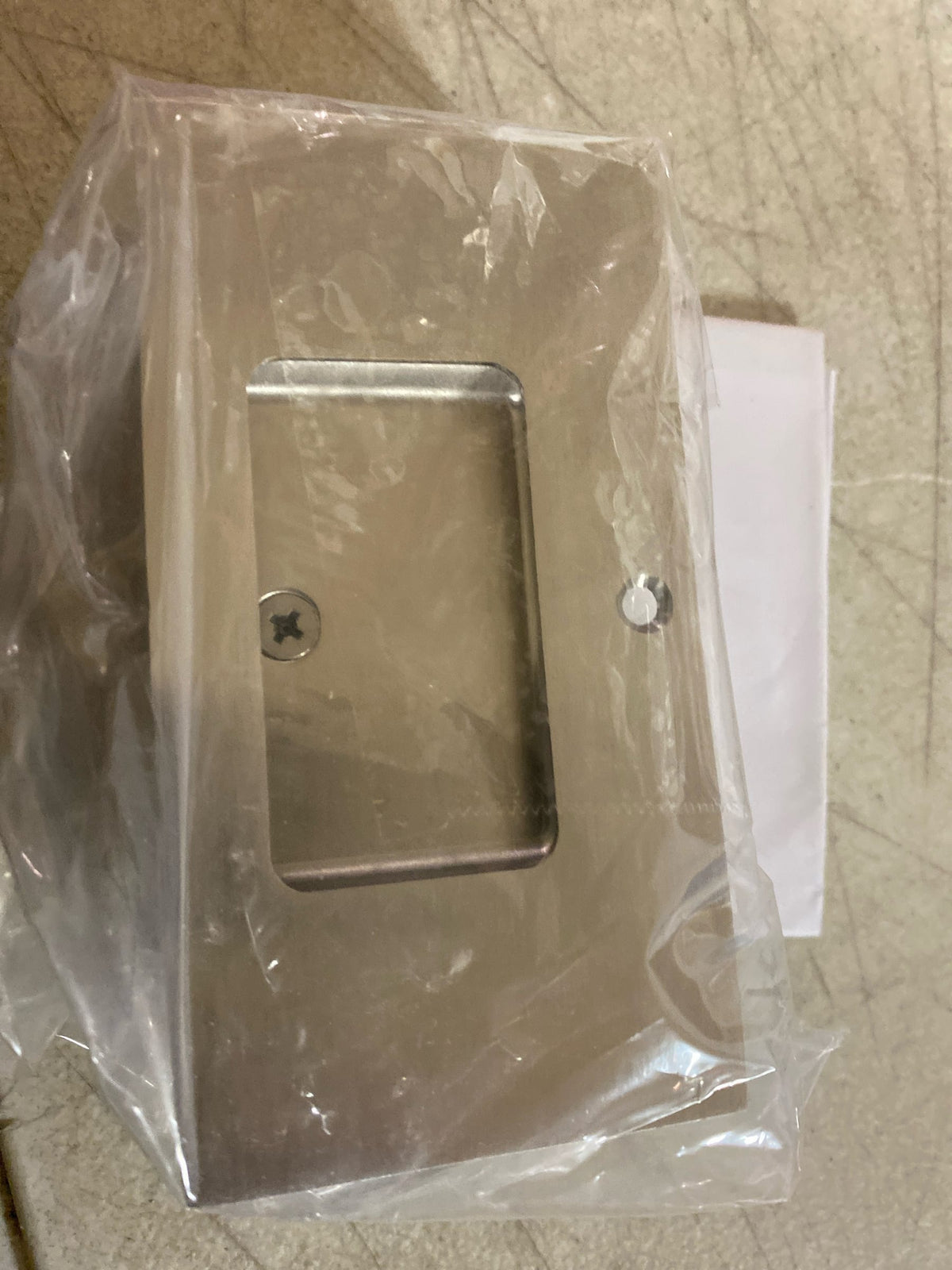 Emtek 2107 Modern Rectangular Passage Pocket Door Lock - Satin Nickel