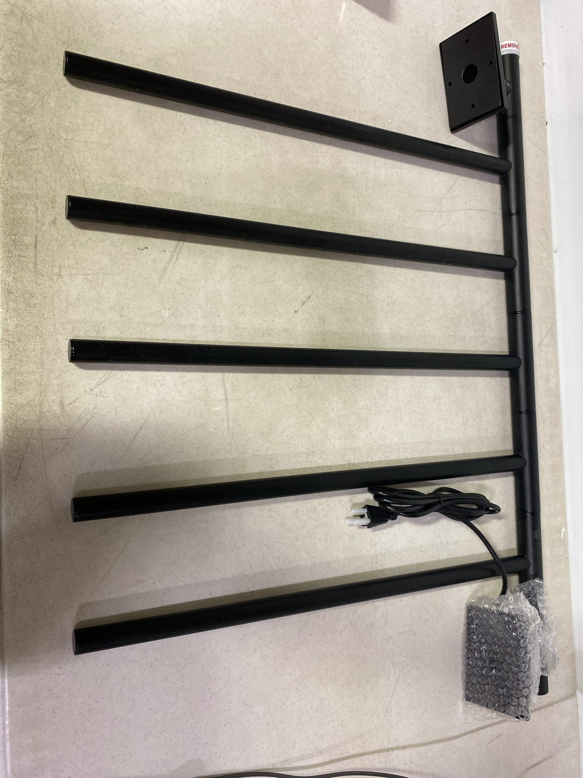 Amba SB5-MB Swivel 24-9/16"W x 34-5/8"H 120 V Hardwired or Plug-In Stainless Steel Towel Warmer - Matte Black